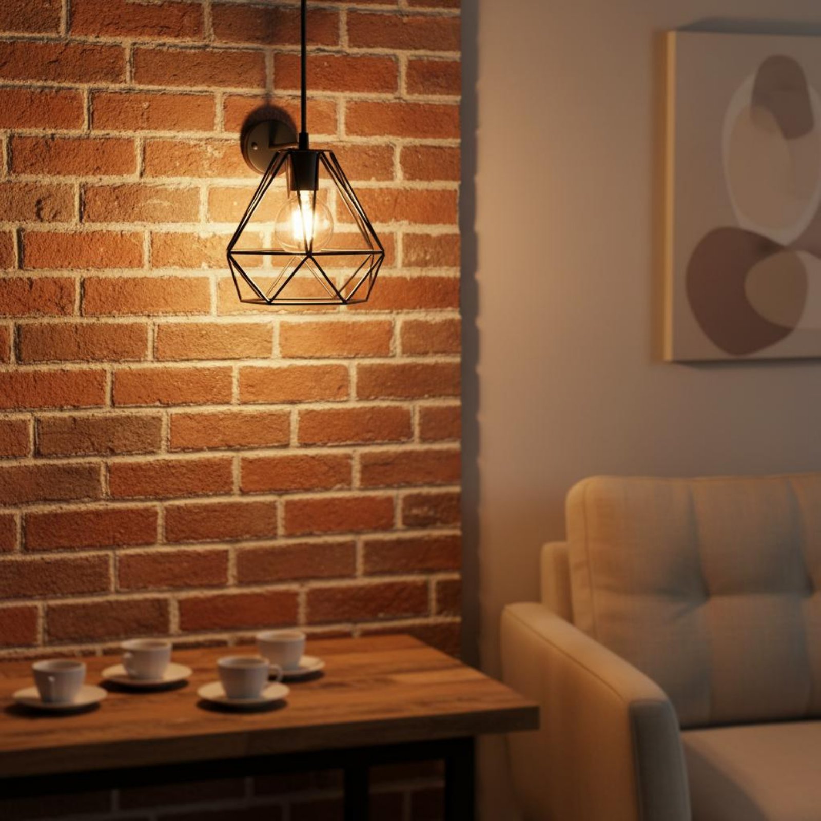 Geometric Lamp Shade - Rhombusförmiger Lampenschirm, minimalistischer Lampenschirm aus Metalldraht,