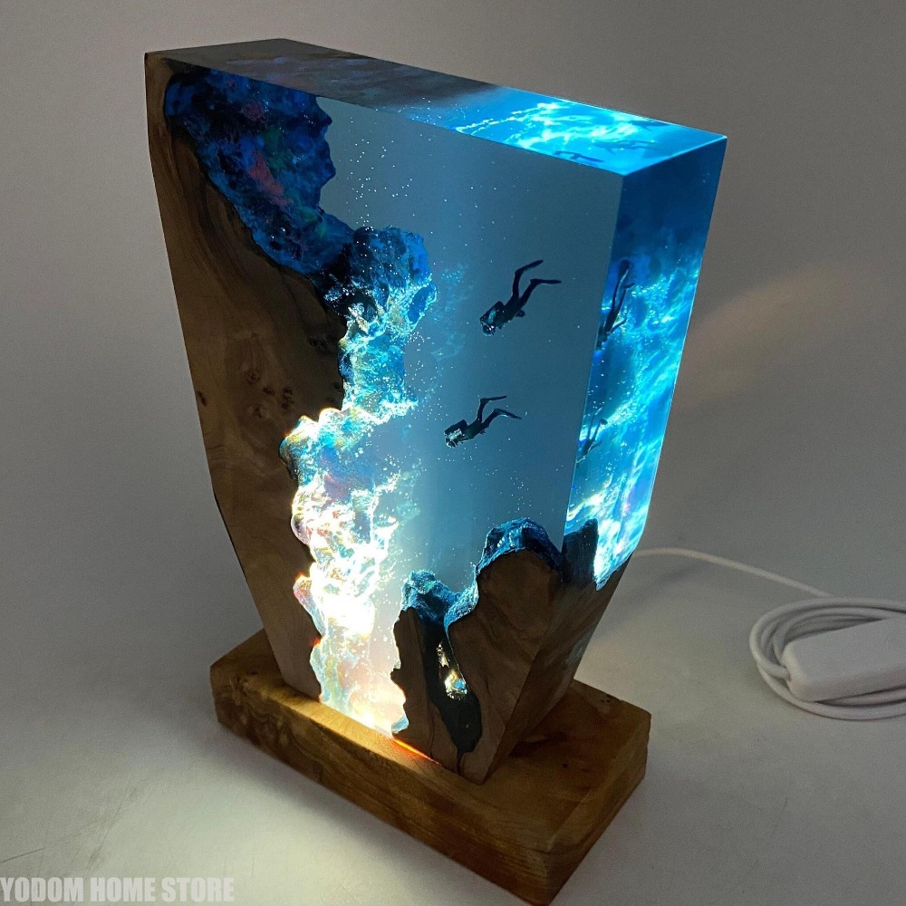Lighting World Decor - Neue Unterwasserwelt Organismus Harz-Tischlampe Kreative Kunst-Dekorationsleuchte