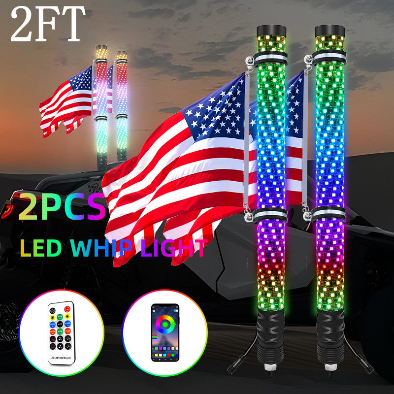 Decor Kart Lighting - 2ft RGB Fahnenmast Licht LED Peitsche