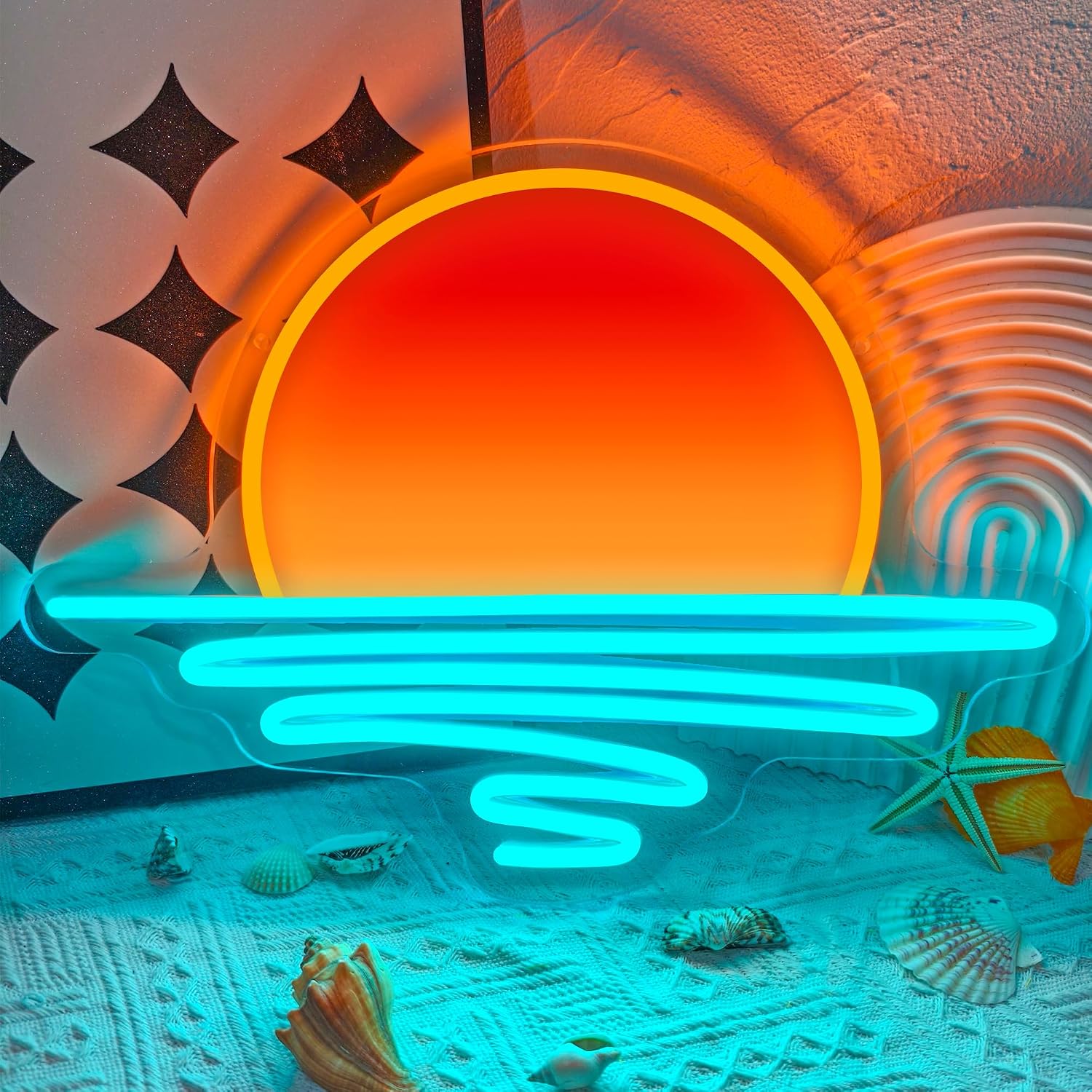 Lighting Decor Sunrise - Sonnenaufgang Sonnenuntergang Neon-Schild USB-Betriebenes LED-Neonlicht für