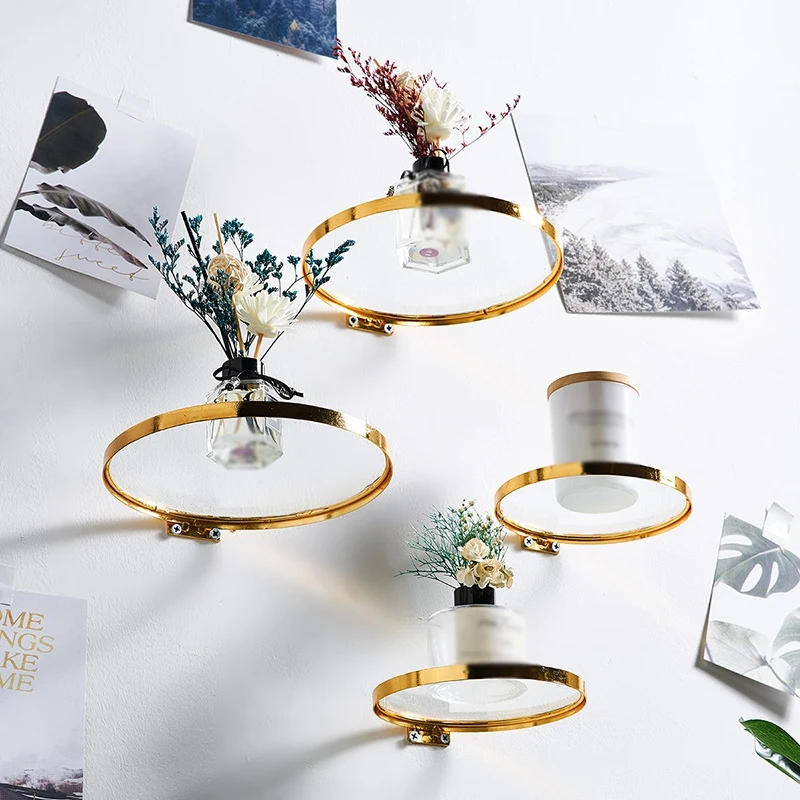 Lighting Metal Wall Decor - Runde Wandbehang aus Eisen und Glas,