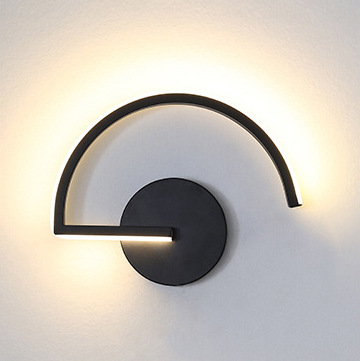 Lighting Decor Bedroom - Moderne Nordische LED-Wandleuchte, Minimalistische Schwarze Geometrische