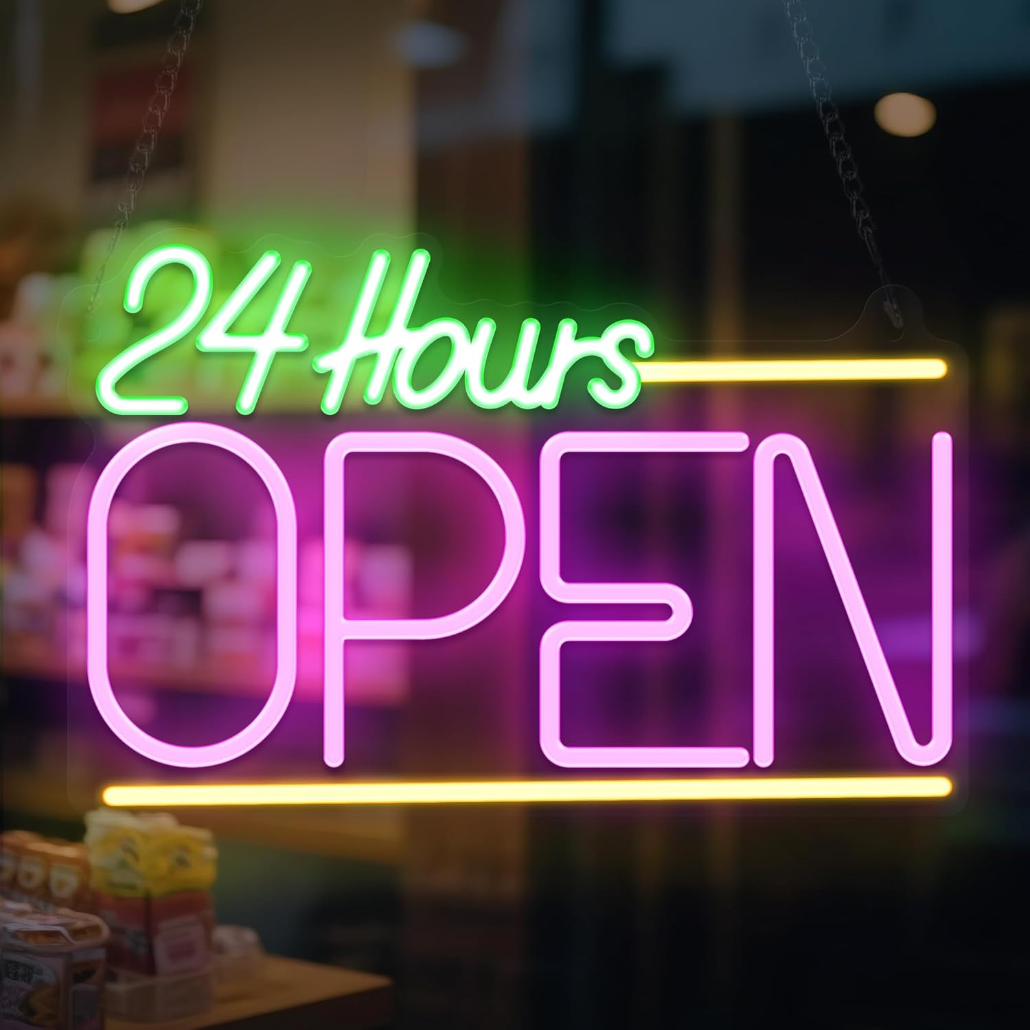 Decor Lighting Opening Hours - 24 Stunden Geöffnet Neonschild USB LED-Licht