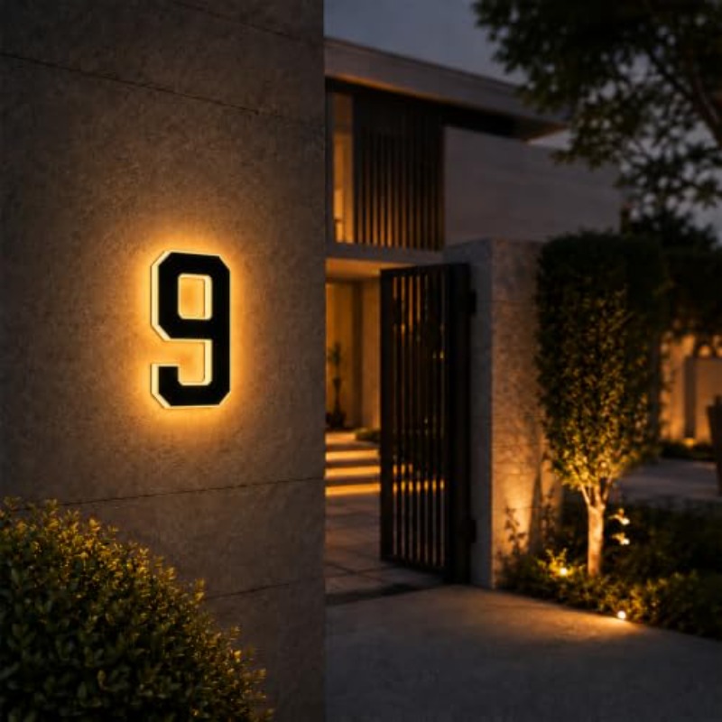 Decor Lighting Address - Solarbetriebene LED-Hausnummernleuchte Wasserdichte Adress-Türschildbeleuchtung mit Sensor