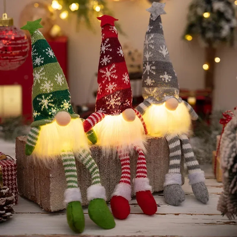Home Decor Lighting Tree - Weihnachten gesichtslose Puppe Zwerg Ornamente LED