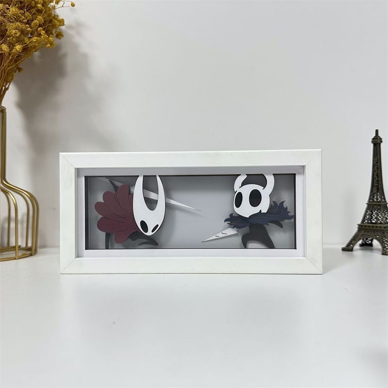 Lighting Room Decor Items - Hollow Knight Papierschnitt-Leuchtbox LED-Nachtlicht Spiel-Peripherie Desktop-Atmosphärenlampe