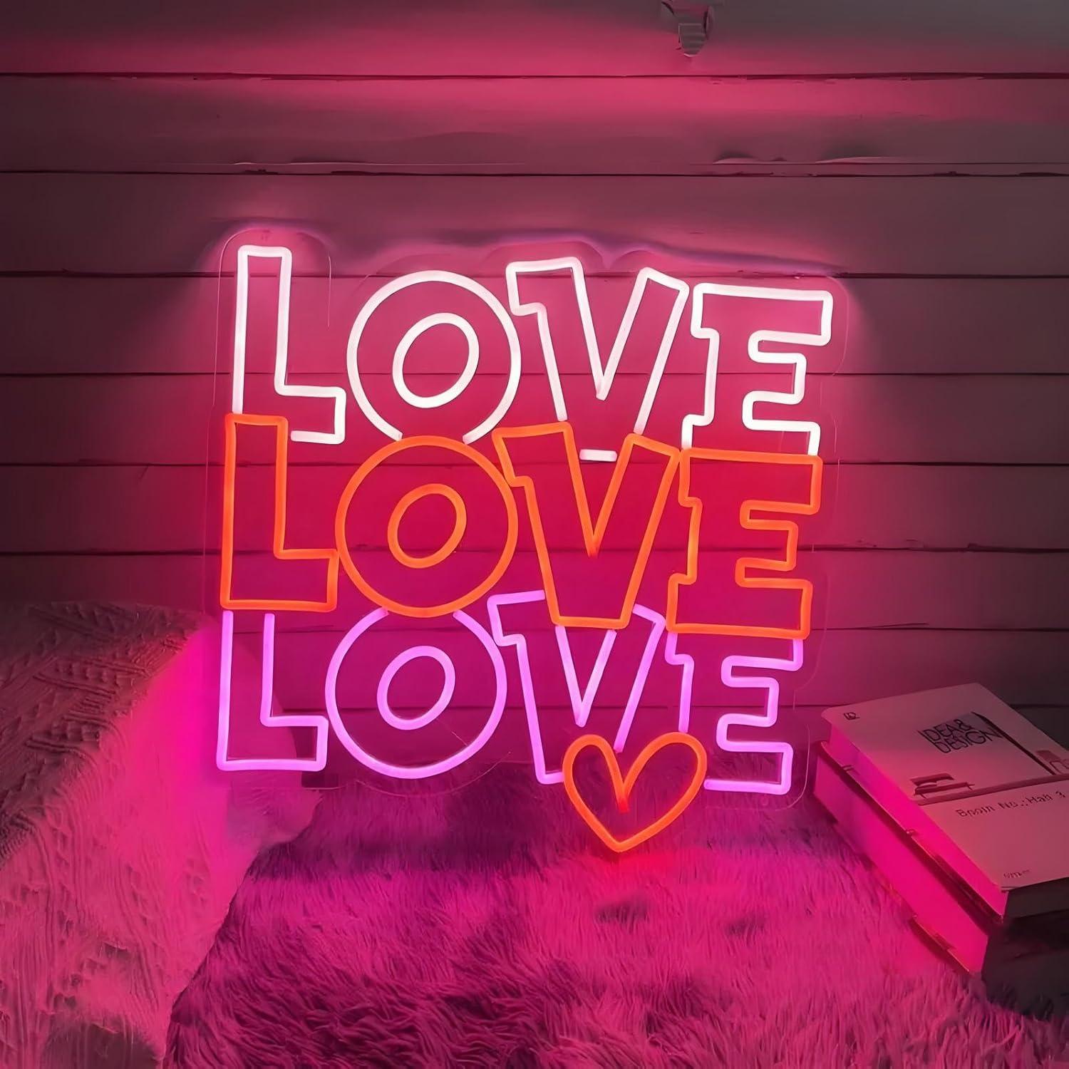 Lighting Decor Wedding - Liebes-Neonschild, USB-dimmbar, LED-Neonlichter für Hochzeit, Verlobung,