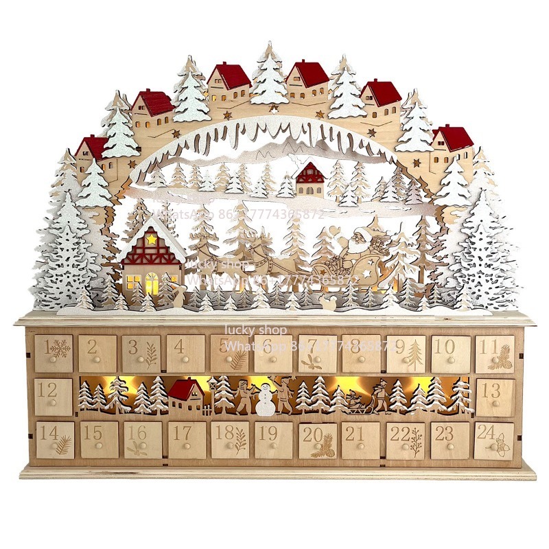 Lighting Decor Woodbridge - Weihnachten Holz Wald Schlitten Brücke Lichter