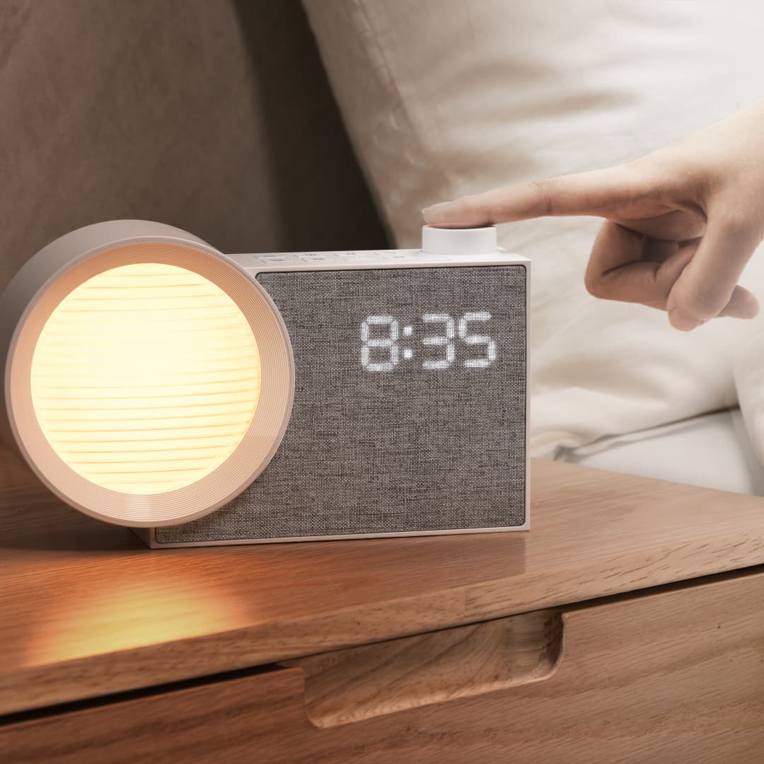 Lighting Decor Bedroom - WILIT LED-Nachtlicht-Wecker mit Weißem Rauschen &