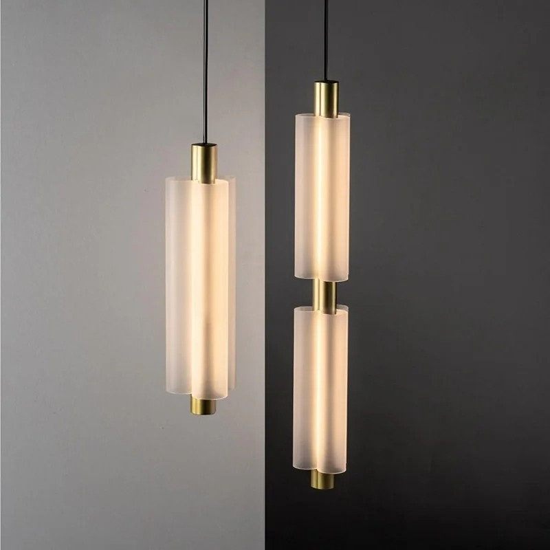 Lighting Metal Wall Decor - Moderne lange Acryl-Pendelleuchten für Schlafzimmer, Nachttisch,