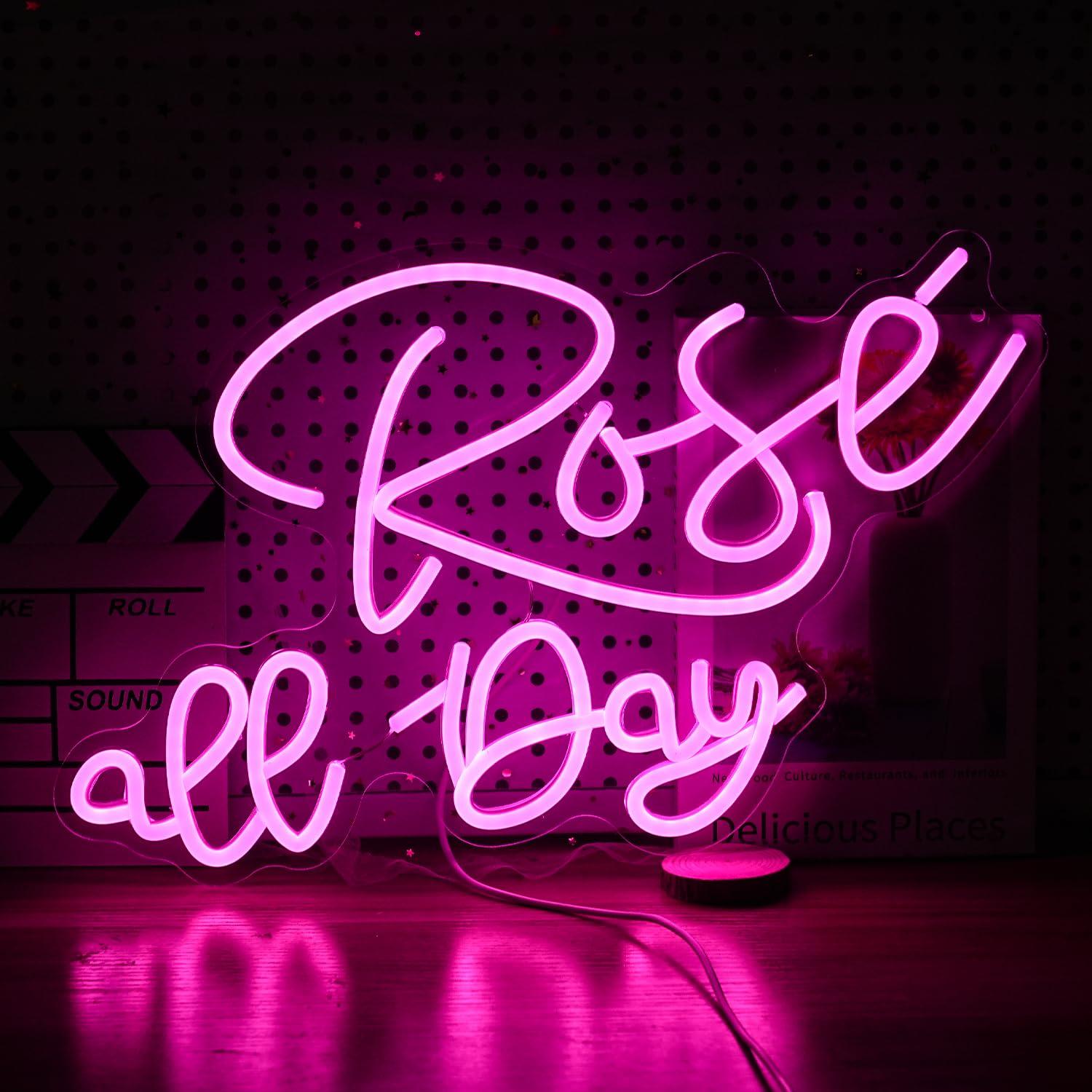 Lighting Decor Wedding - Rose All Day Neonschild, dimmbares LED-Neonlicht