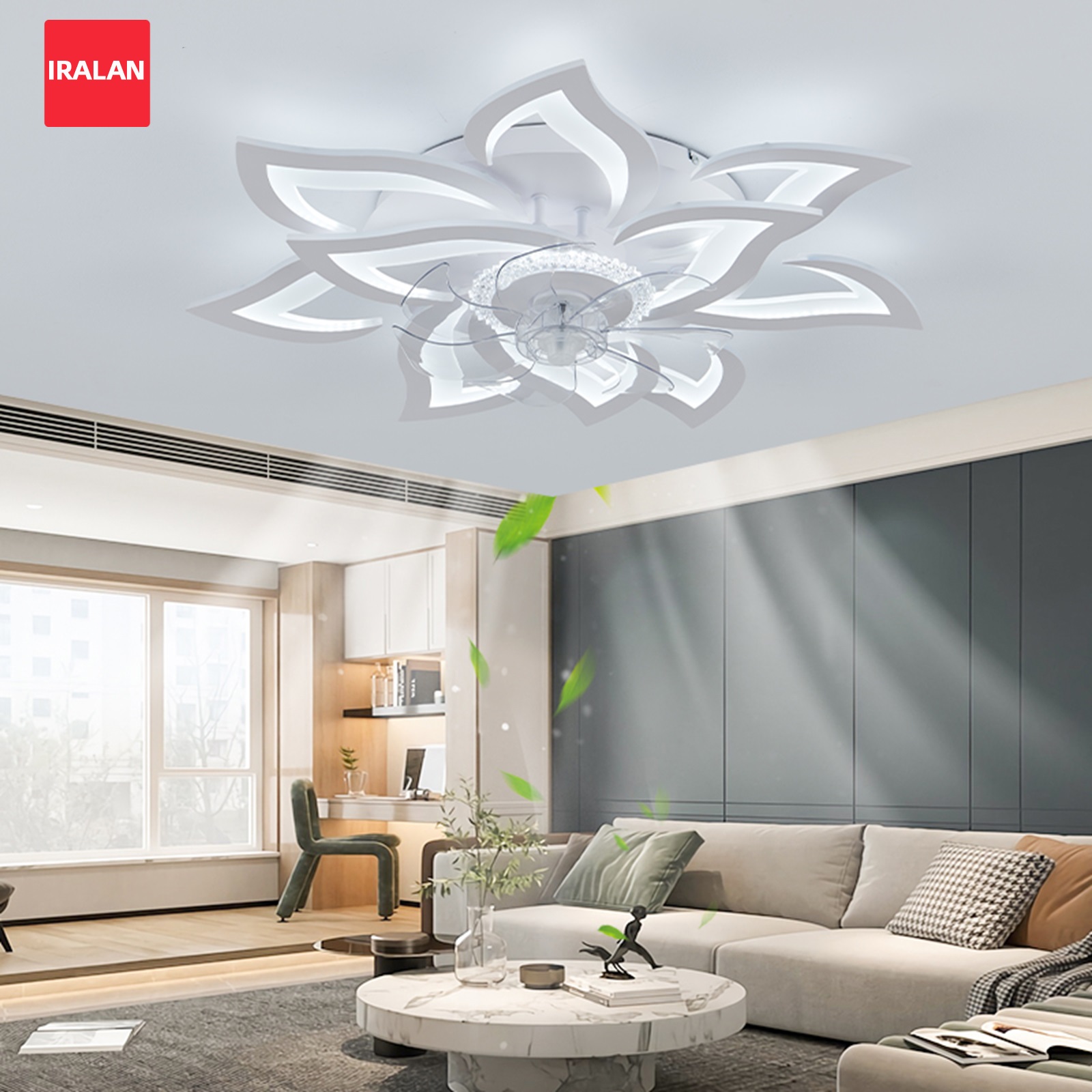 Decor Lighting Fans - Blumen-Deckenventilator mit Beleuchtung, Heimdekoration, nordischer Luxus,