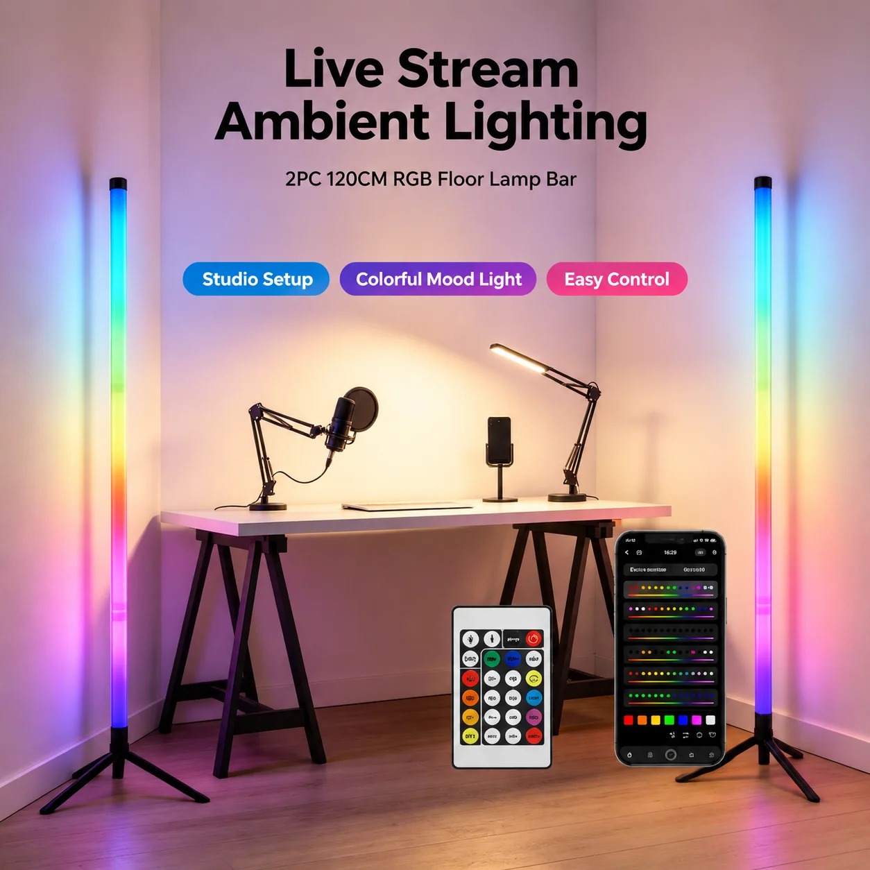 2er-Pack RGB LED Eck-Stehlampe – Lighting Decor Bedroom Bewertung und Preis
