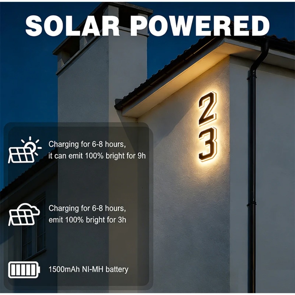 Solarbetriebene LED-Hausnummer – Decor Lighting Address Bewertung und Preis