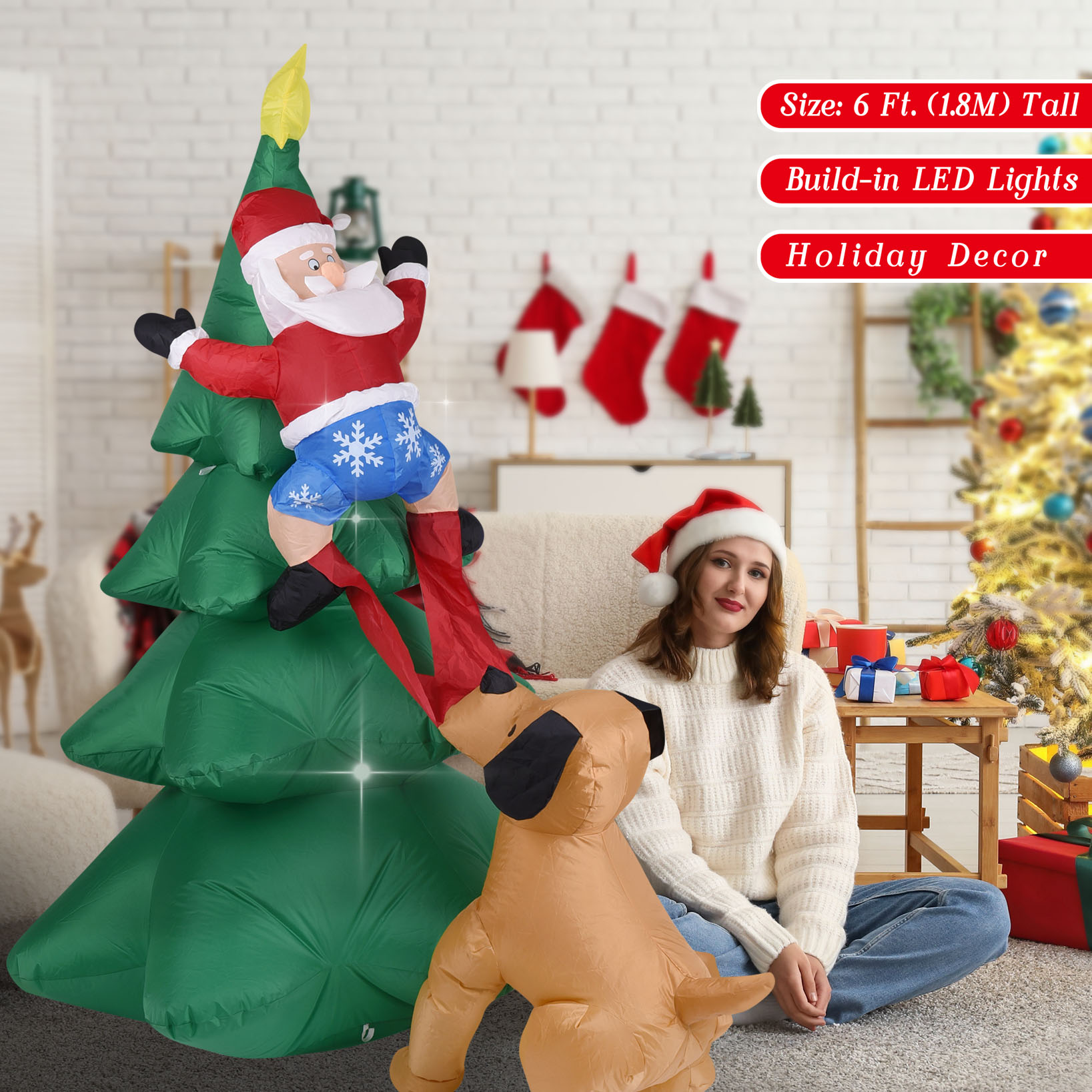 Aufblasbarer Weihnachtshund mi – Home Decor Lighting Tree Bewertung und Preis