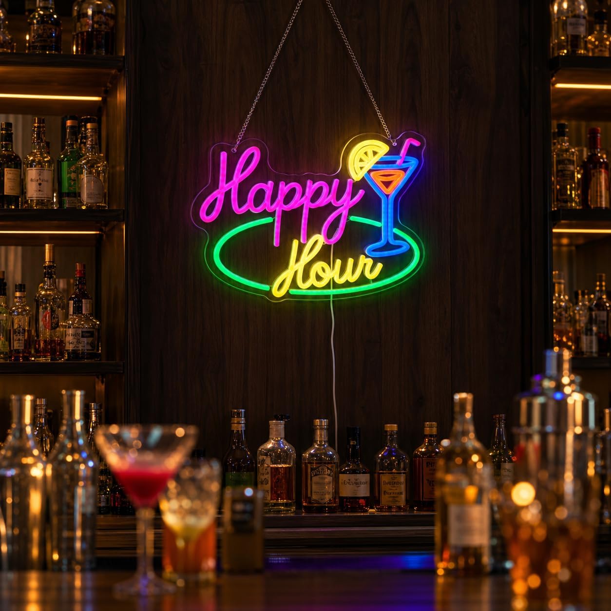 Happy Hour Cocktail LED-Neonsc – Decor Lighting Opening Hours Bewertung und Preis