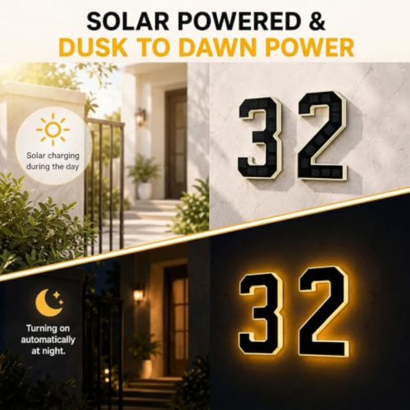 Solarbetriebene LED-Hausnummer – Decor Lighting Address Bewertung und Preis