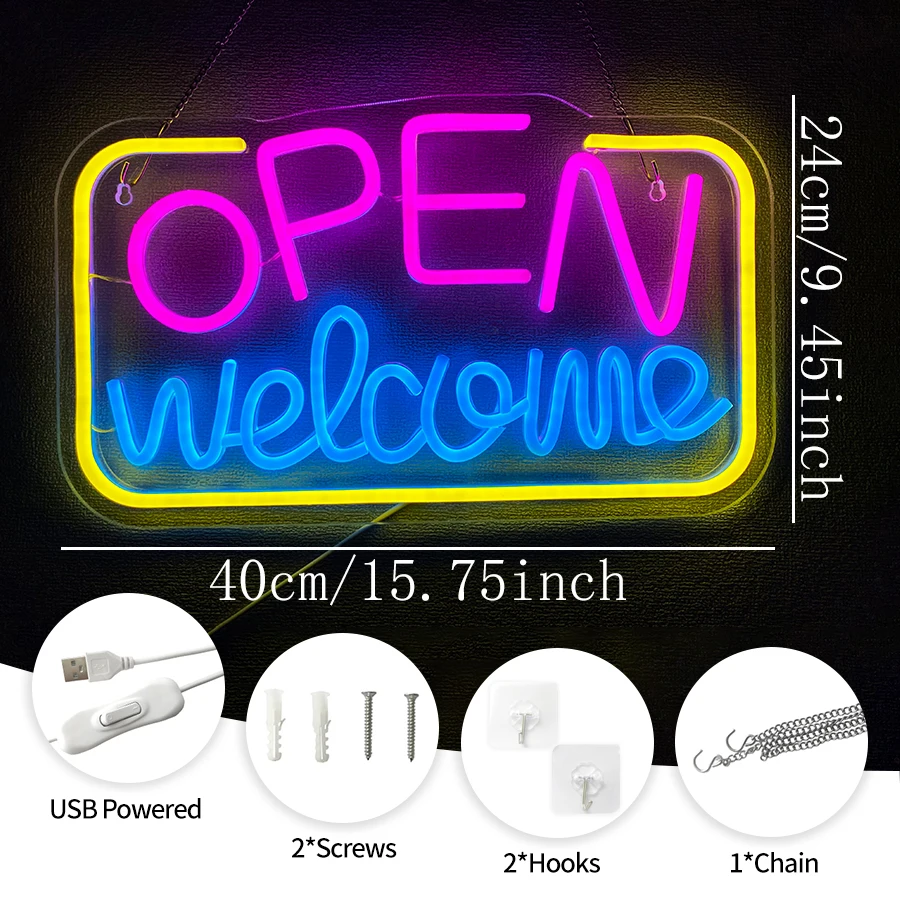 USB-Leuchtschild für Café, Ges – Decor Lighting Opening Hours Bewertung und Preis