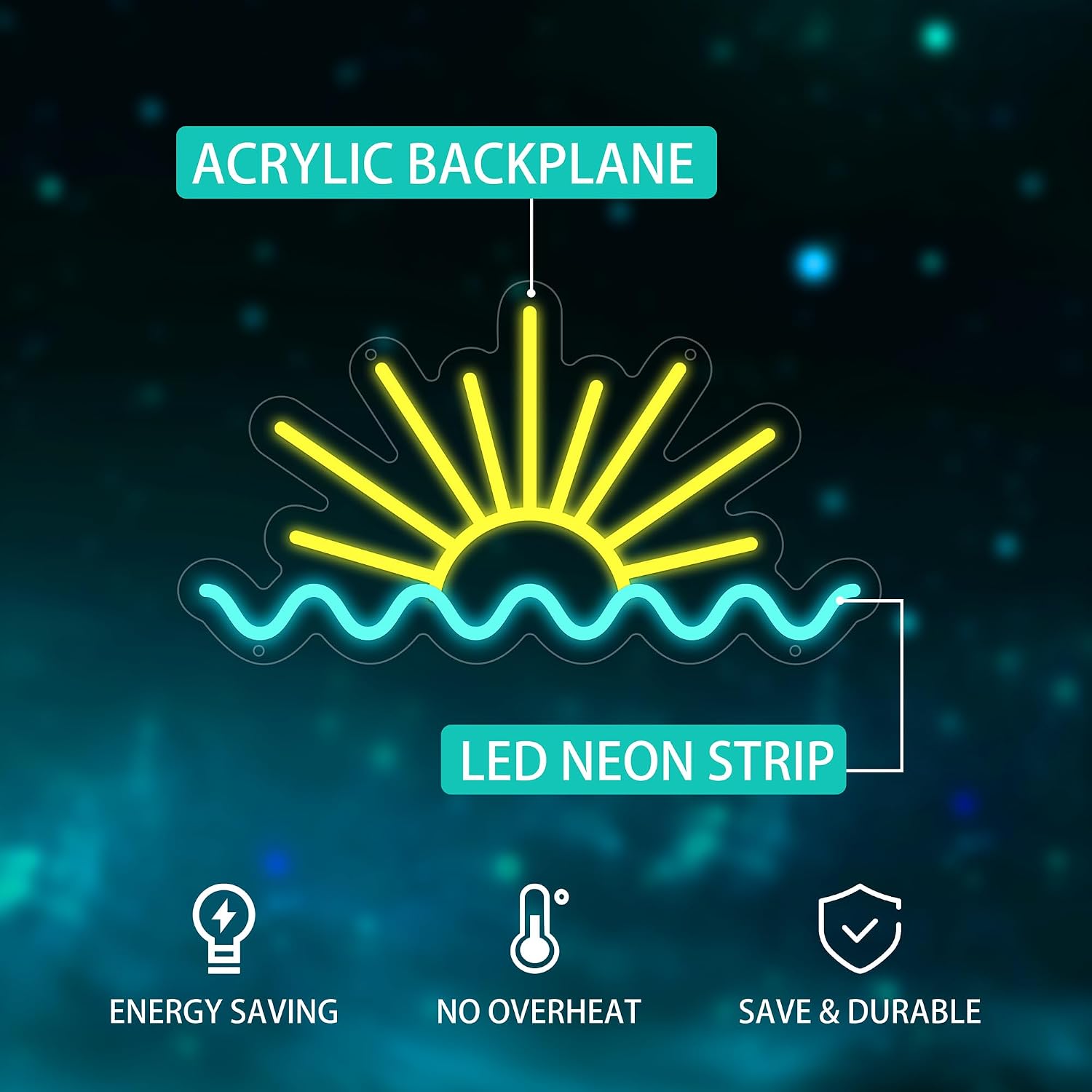Sonnenaufgang Ozeanwellen Neon – Lighting Decor Sunrise Bewertung und Preis