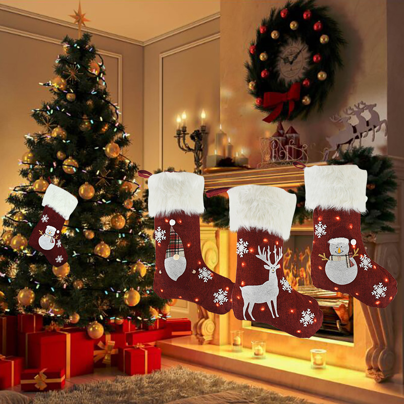 Weihnachten Socken Mit Led-leu – Home Decor Lighting Tree Bewertung und Preis